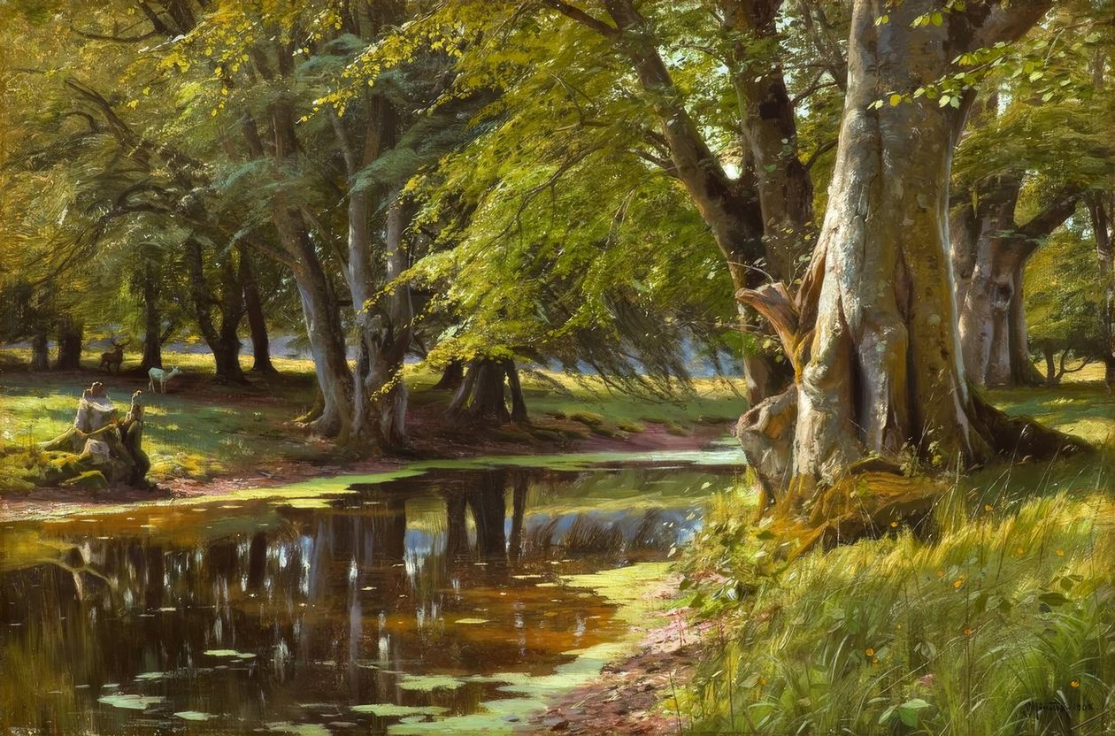 PederMönsted，在Waldbach的夏日 作者 佩德·蒙斯特