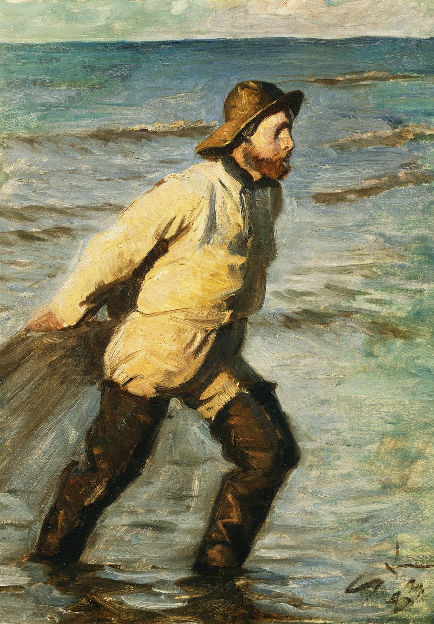 1883年，一位渔夫拖网捕捞 作者 Peder Severin Krøyer