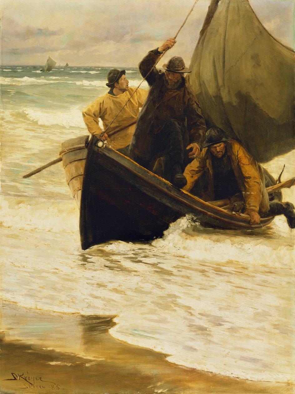 渔夫回家，斯卡恩，1885年 作者 Peder Severin Krøyer
