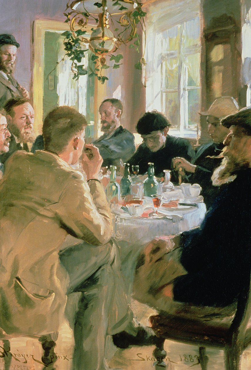 午餐时间，1883年 作者 Peder Severin Krøyer