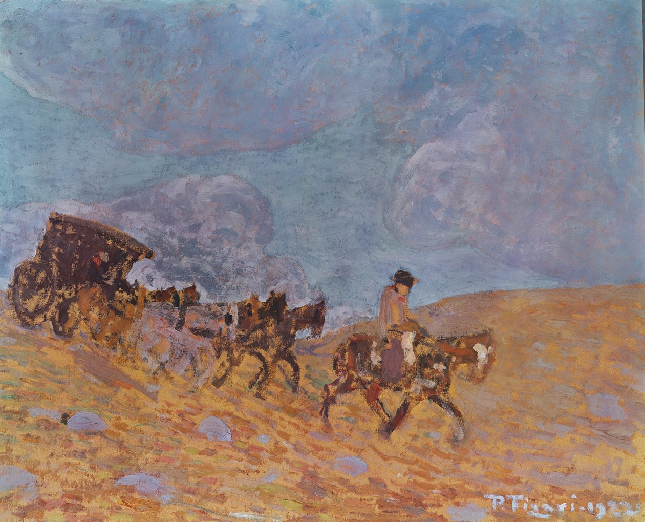 舞台教练，1922年 作者 佩德罗·菲加里（Pedro Figari）