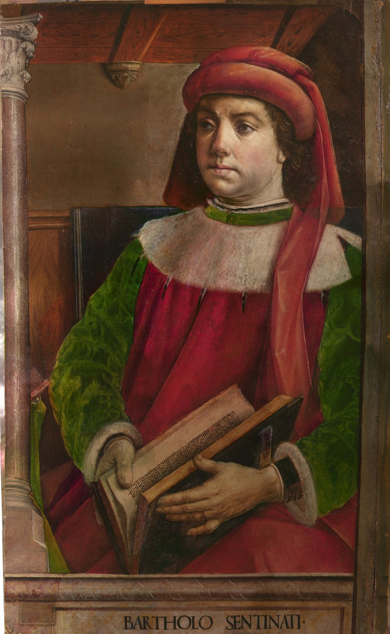 Bartole en latin Bartolus de Saxoferrato (1313-1356) - Bartolus de Saxoferrato par Berruguete, Pedro (1450-1503)。 木头油彩，尺寸：95x57，c。 1473-1475，马尔凯国家美术馆，乌尔比诺 作者 佩德罗·贝鲁格特