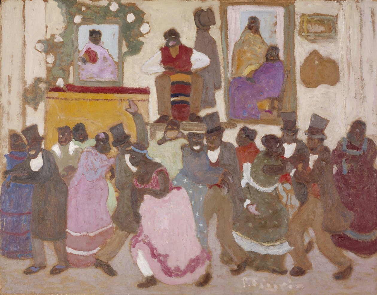跳舞的人们坎多贝，约 1920 年（木板油画） 作者 佩德罗·菲加里（Pedro Figari）