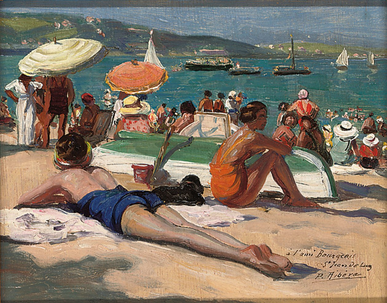 阿尔·阿米·布尔乔亚（A l&39;Ami Bourgeois），圣让·德卢斯（St.Jean de Luz）（机油） 作者 佩德罗·里贝拉（Pedro Ribera）