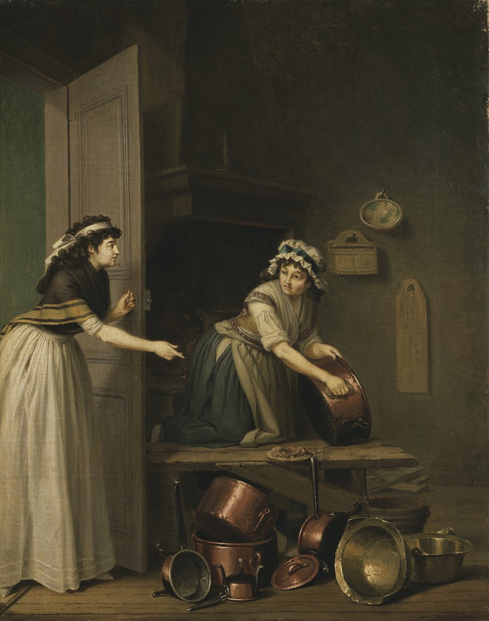 一个女人抛光铜锅 作者 佩尔·希勒斯特罗姆（PehrHilleström）