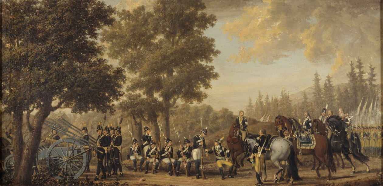 Le roi Gustave III de Suede (1746-1792) durant la guerre russo suedoise (1788-1790) - King Gustav III of Sweden in the Russo-Swedish War, by Hillestrom, Pehr (1732-1816). Oil on canvas 作者 佩尔·希勒斯特罗姆（PehrHilleström）