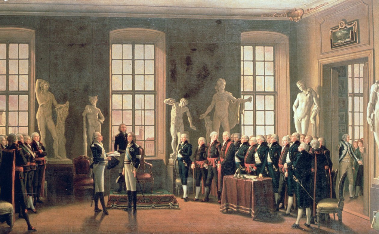Gustav IV Adolf于1797年访问美术学院 作者 佩尔·希勒斯特罗姆（PehrHilleström）