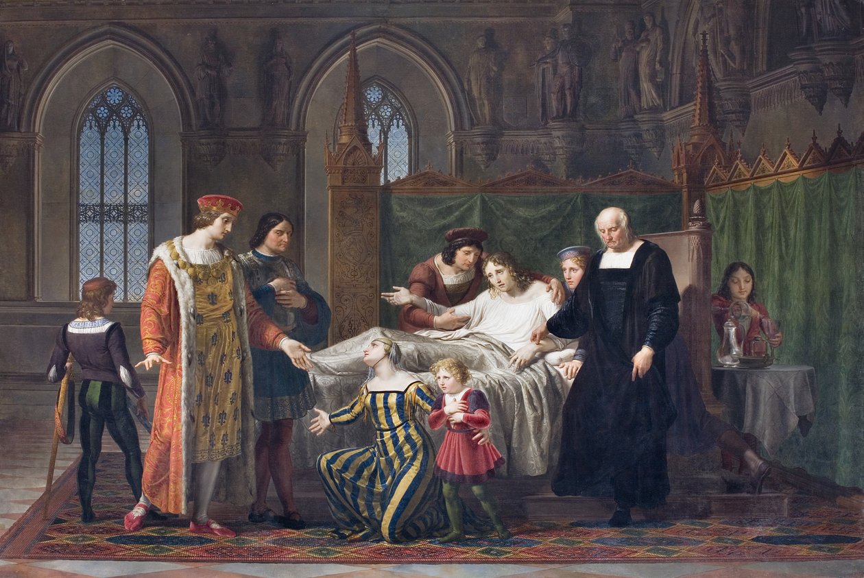 查理八世参观帕维亚城堡的Gian Galeazzo Sforza，1822年（画布上的oi） 作者 百乐宫帕拉吉