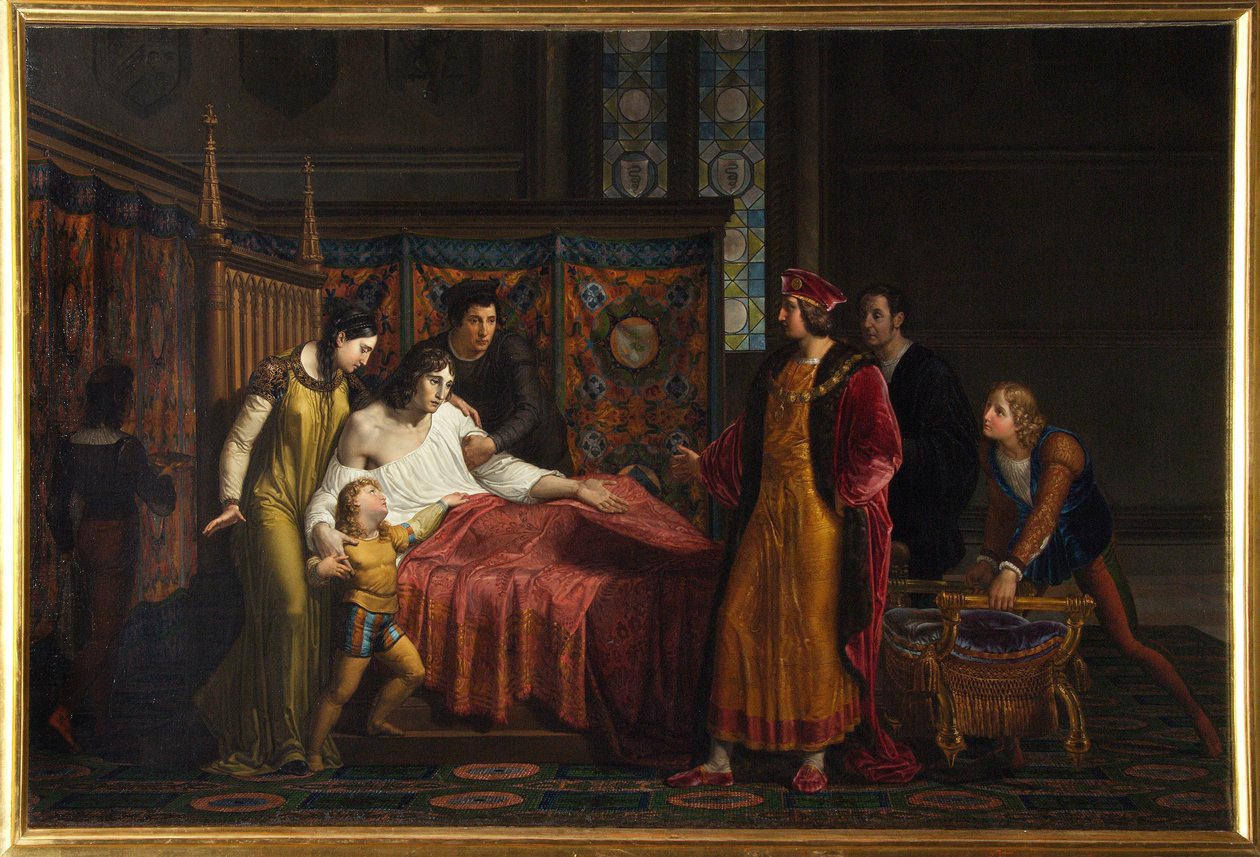 查尔斯八世在帕维亚城堡（Pavia Castle）拜访垂死的Gian Galeazzo Sforza 作者 百乐宫帕拉吉