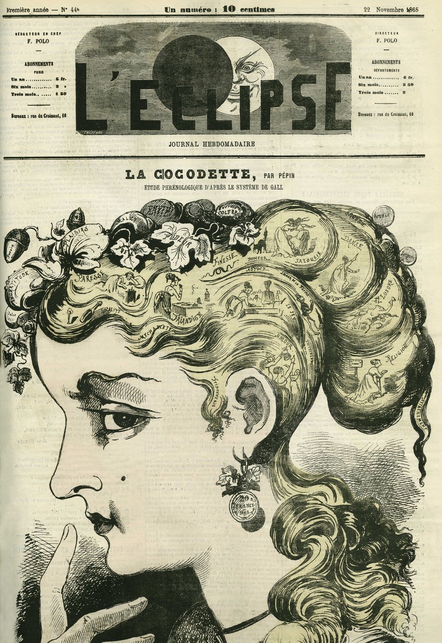 Cocodette, a study of phrenology from the Gall system. Cover in “” L