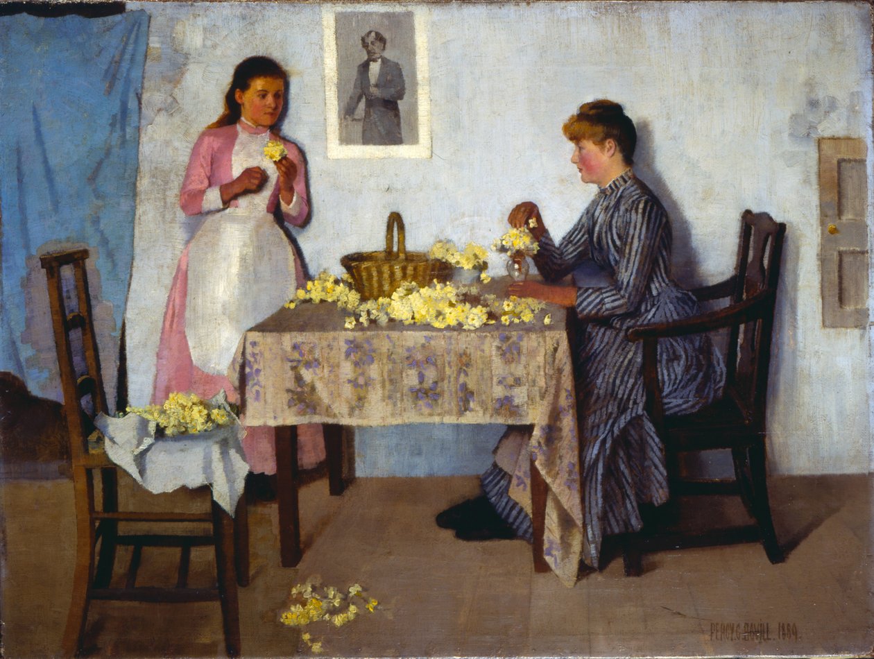 捆绑报春花，1889年 作者 珀西·鲍威尔（Percy Bovill）