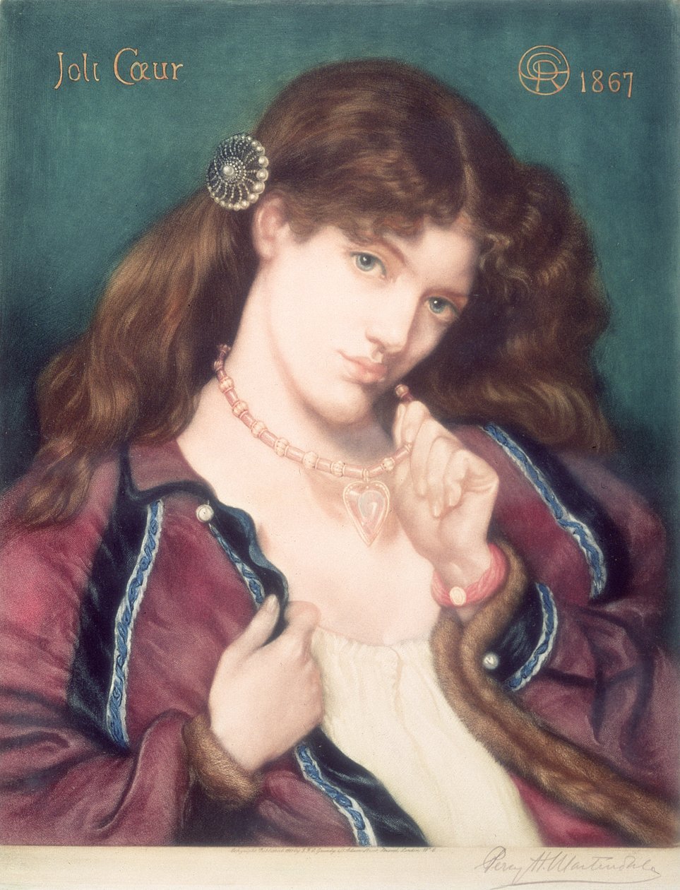 漂亮的心，在1864年Dante Gabriel Rossetti（1828-82）之后 作者 珀西·马丁代尔（Percy Martindale）