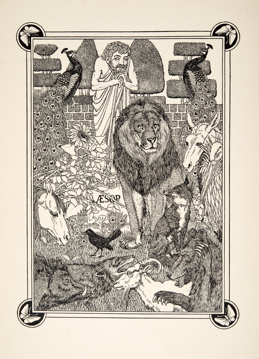 Frontispiece，来自A Hundred Fables of Aesop，pub.1903 作者 珀西·比林斯赫斯特（Percy J.