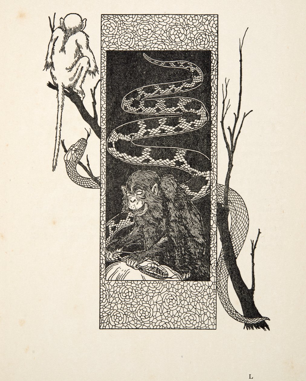 猴子与蛇，来自动物的一百个轶事，酒吧。 1924年 作者 珀西·比林斯赫斯特（Percy J.