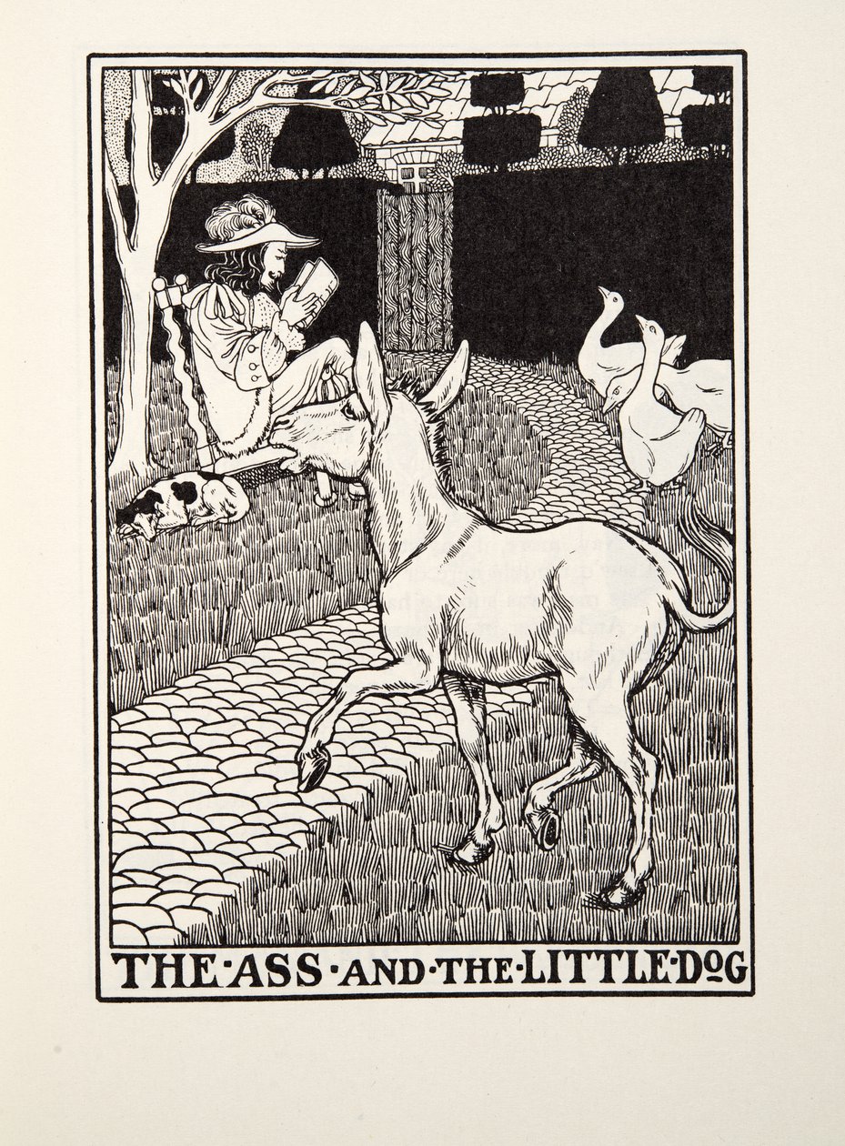 屁股和小狗，来自Fontaine Fables，酒吧。 1905年 作者 珀西·比林斯赫斯特（Percy J.