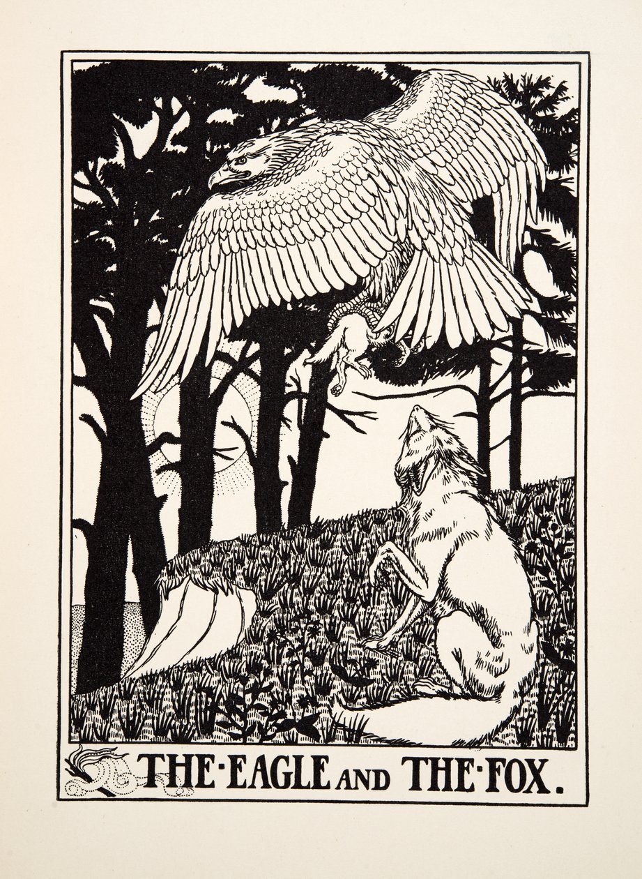 The Eagle and the Fox，来自A Hundred Fables of Aesop，pub.1903 作者 珀西·比林斯赫斯特（Percy J.