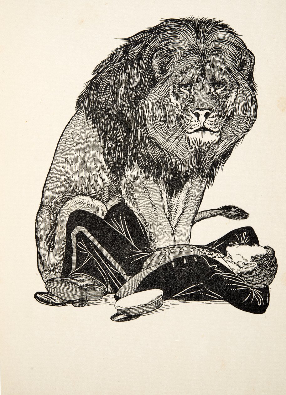 狮子和他的守护者，来自动物的一百个轶事，酒吧。 1924年 作者 珀西·比林斯赫斯特（Percy J.