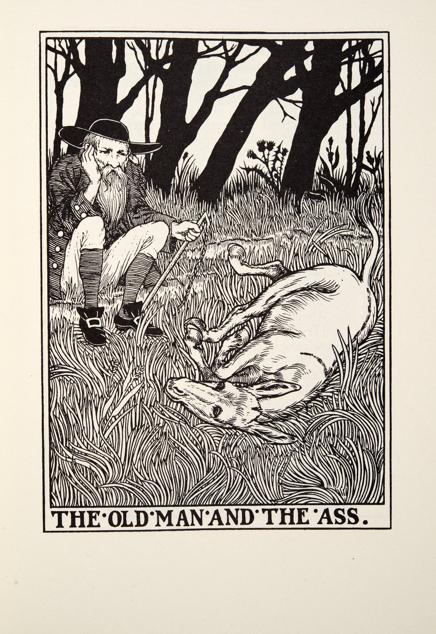 来自Fontaine Fables酒吧的The Old Man and the Ass。 1905年 作者 珀西·比林斯赫斯特（Percy J.