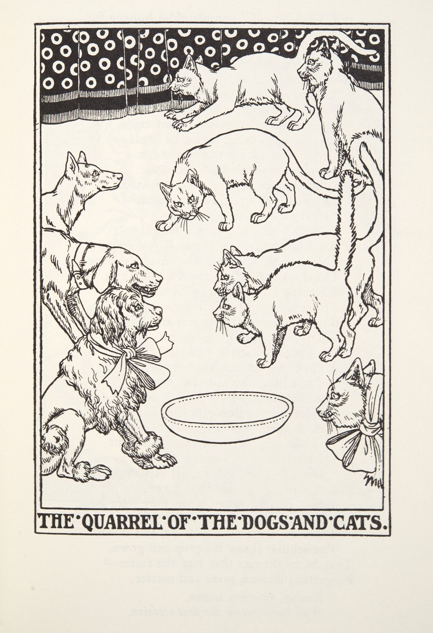 来自Fontaine Fables酒吧的狗和猫的争吵。 1905年 作者 珀西·比林斯赫斯特（Percy J.