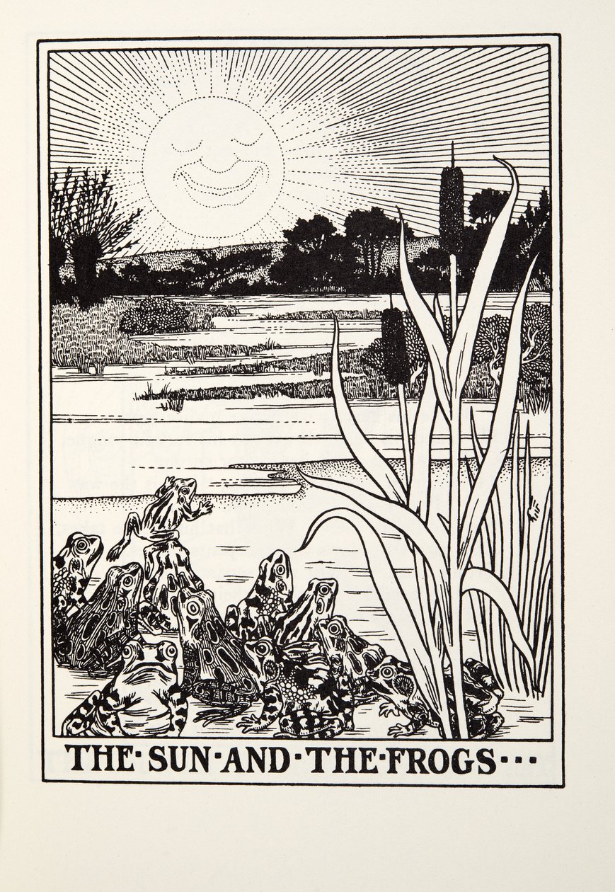 太阳和青蛙，来自Fontaine Fables，酒吧。 1905年 作者 珀西·比林斯赫斯特（Percy J.