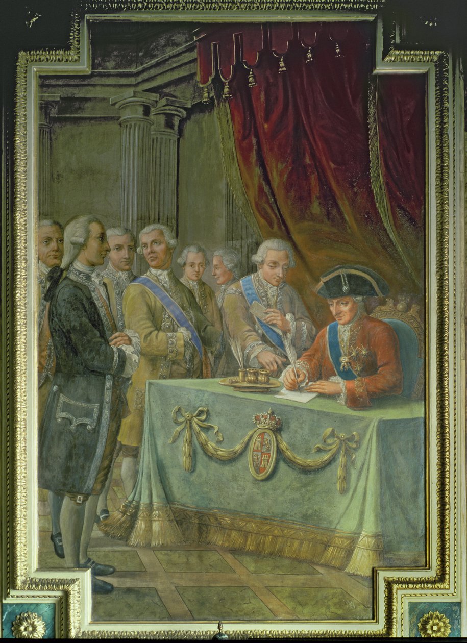 查理三世（1716-88 年）签署法令，授权与亚洲和菲律宾开展贸易 作者 Pere Pau Muntanya
