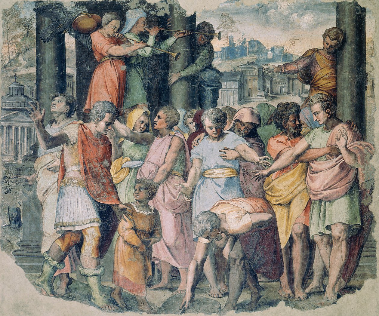 Tarquinius the Proud在国会山上建立了木星神庙 作者 佩里诺·德尔·瓦加（Perino del Vaga）