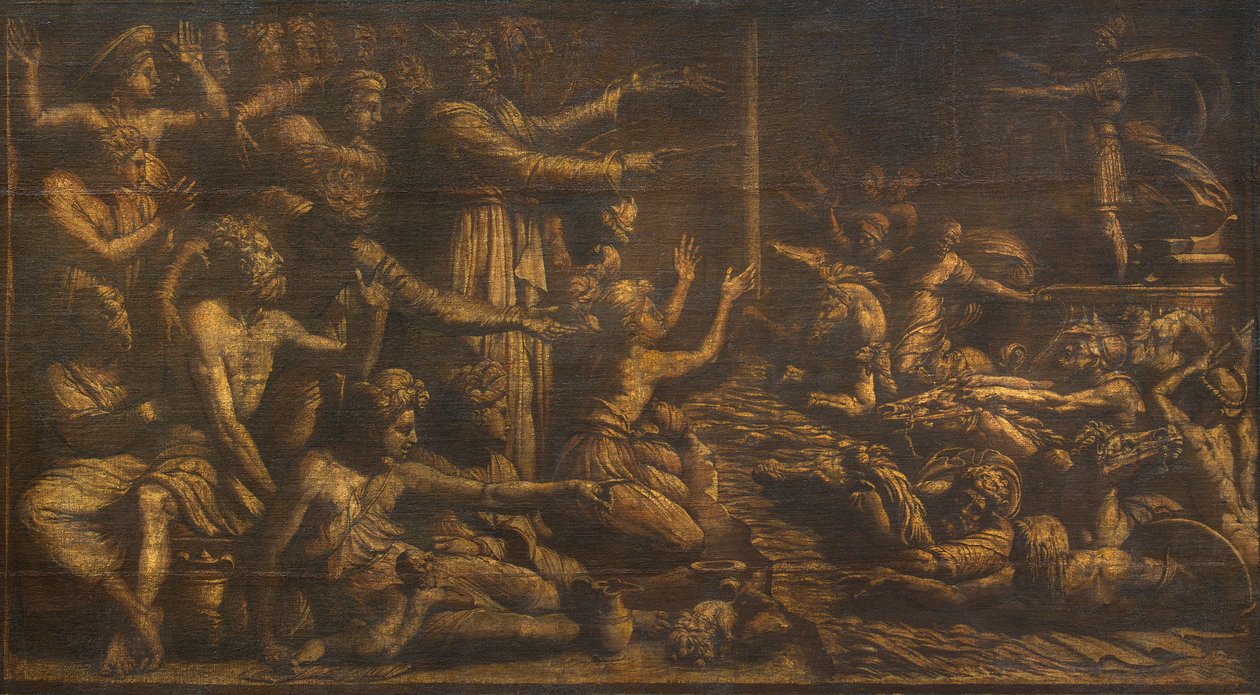The crossing of the Red Sea 作者 佩里诺·德尔·瓦加（Perino del Vaga）