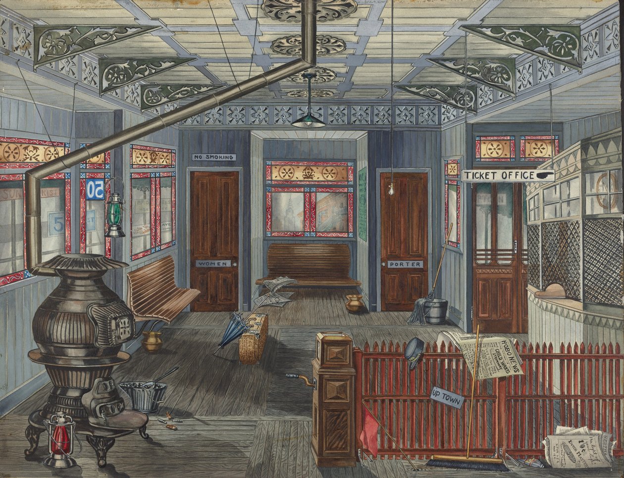 El Station Interior, 19351942. 作者 帕金斯·哈恩利