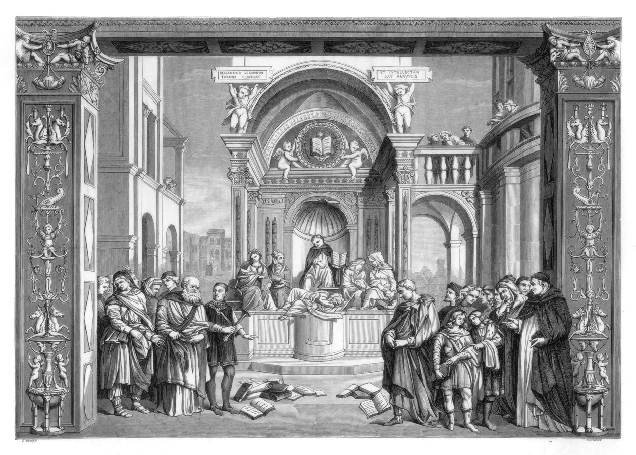 圣托马斯·阿奎那（St Thomas Aquinas）的胜利，1489-1491年，1870年。 作者 Perrichon
