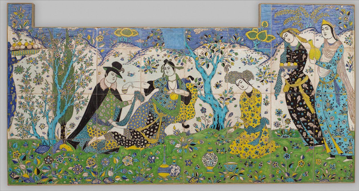 花园聚会，1640-50 作者 波斯学校