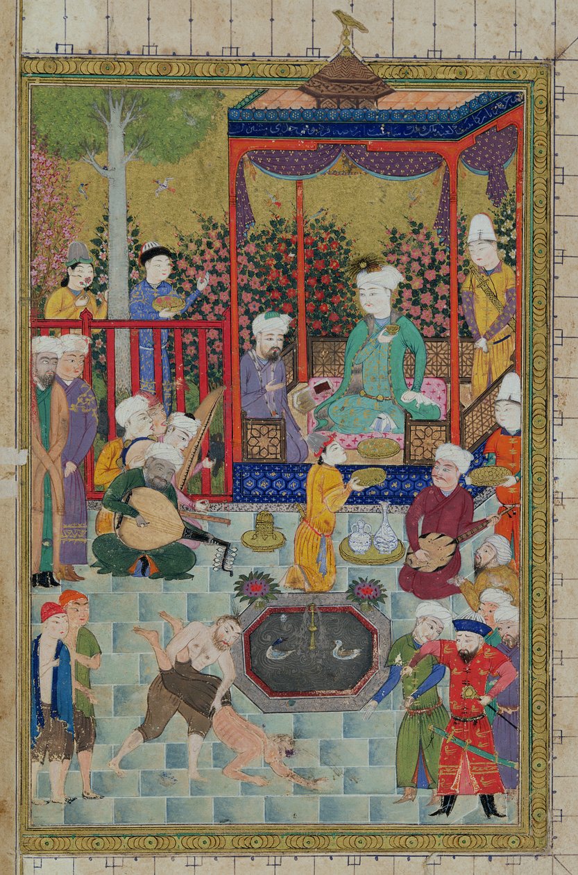 C-822女士，王子招待会，来自&39;Shahnama&39;（国王书）的插图，作者：Abu&39;l-Qasim Mansur Firdawsi（c.934-c.1020），1460-70 作者 波斯学校