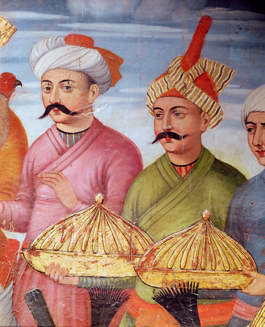 在Shah Tahmasp法院的Grand Moghul大使接待处提供承担者，1573-76（细节222701） 作者 波斯学校