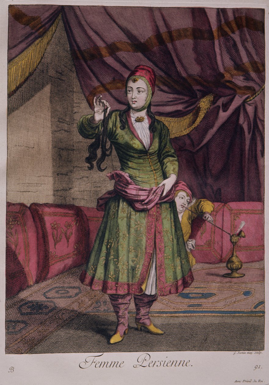 一位女士的画像从设计书，1712-13 作者 波斯学校