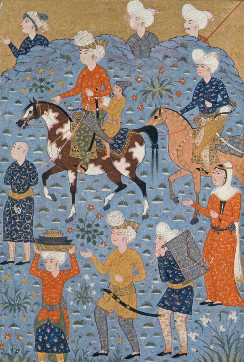 从突袭中返回，设拉子，c.1600 作者 波斯学校