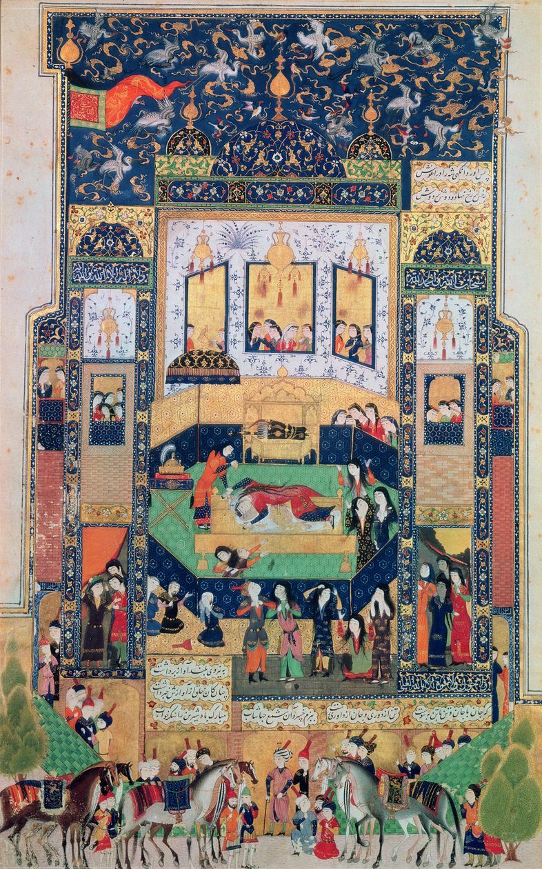 Shirin之死，Elias Nezami（1140-1209）的“Khosro and Shirin”插图，1504（纸上水粉和金箔） 作者 波斯学校