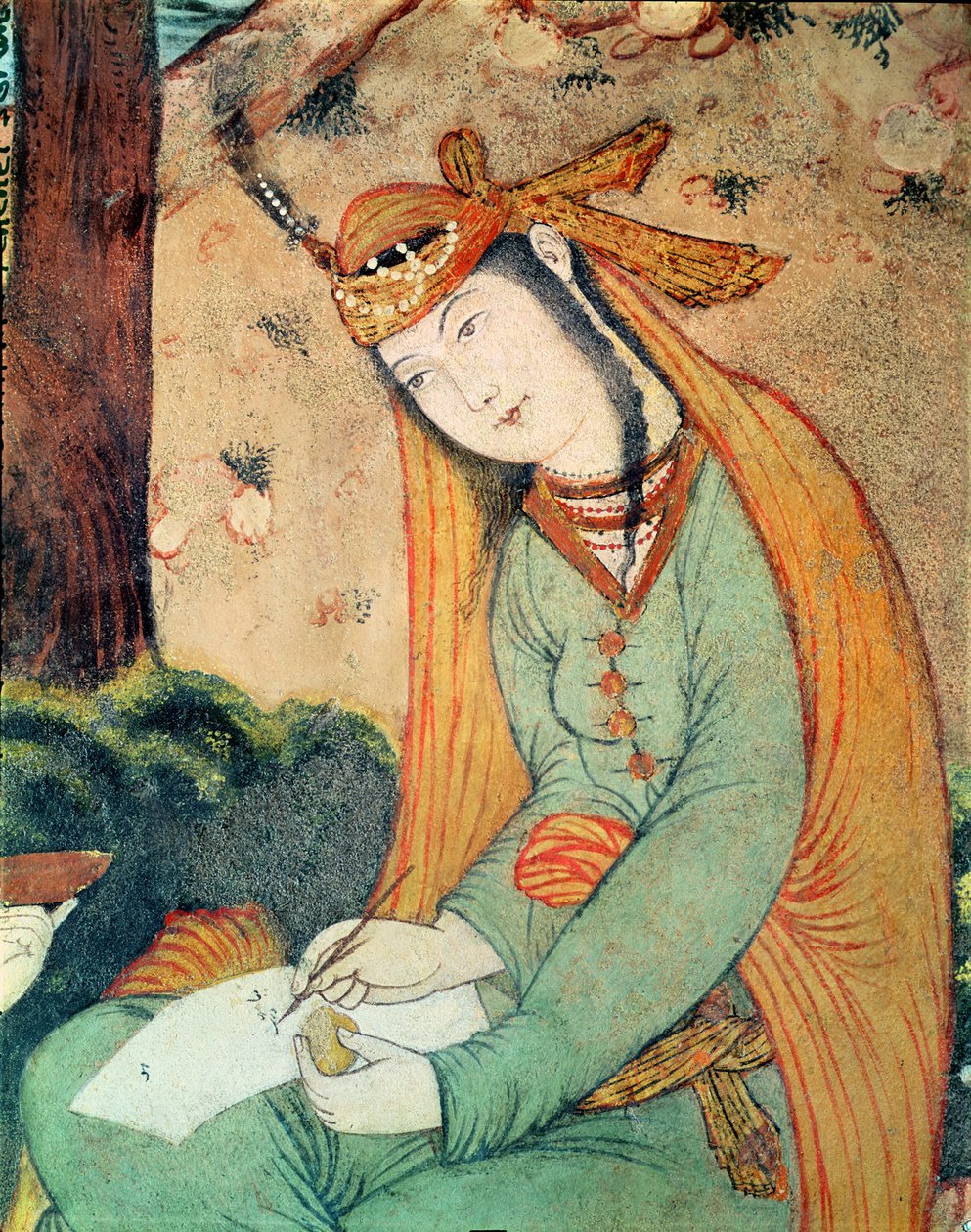 写在Shah Abbas I（1571-1629）1585-1627的法庭上的女人 作者 波斯学校