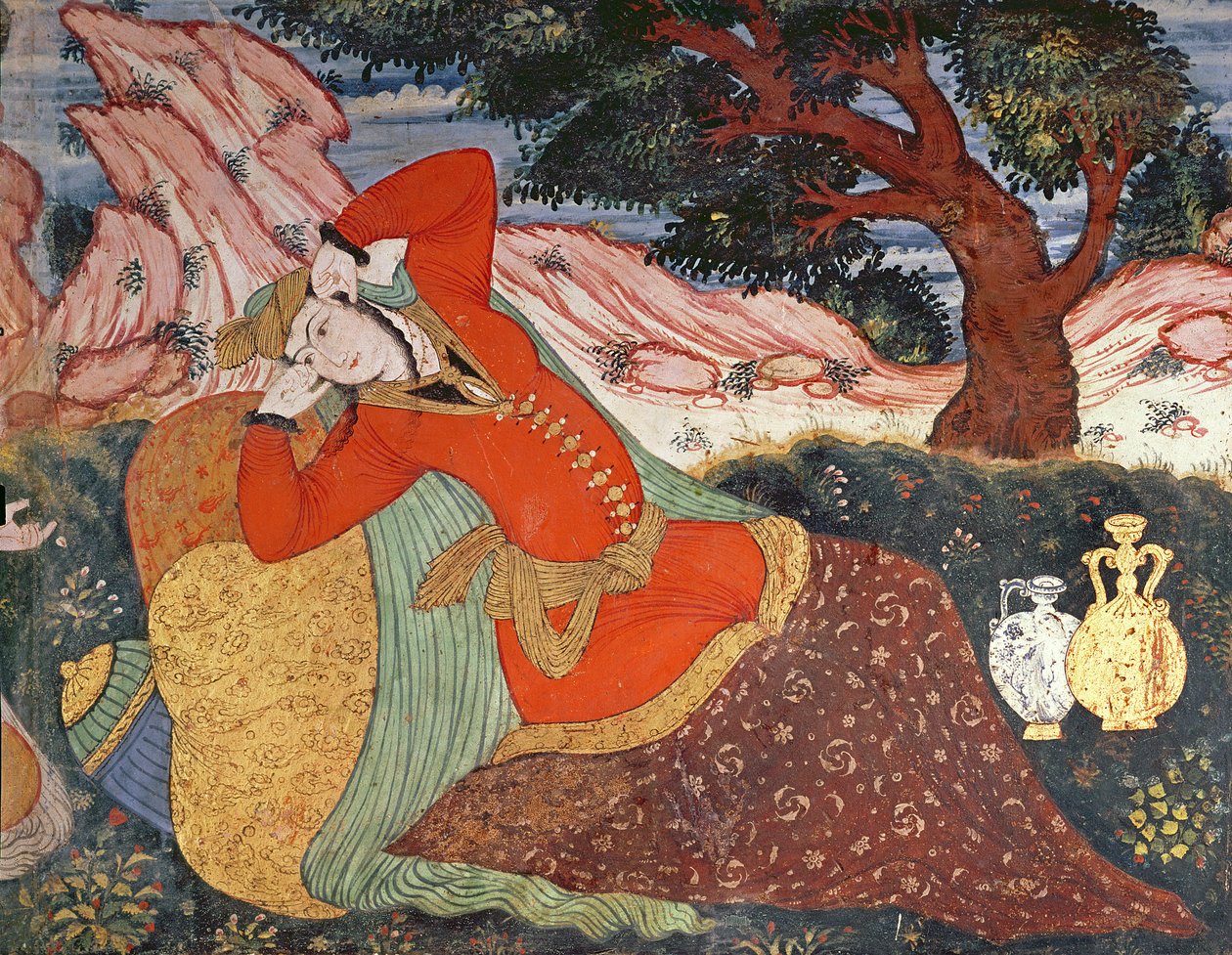 来自Shah Abbas I法院的女士，1585-1627（详情） 作者 波斯学校
