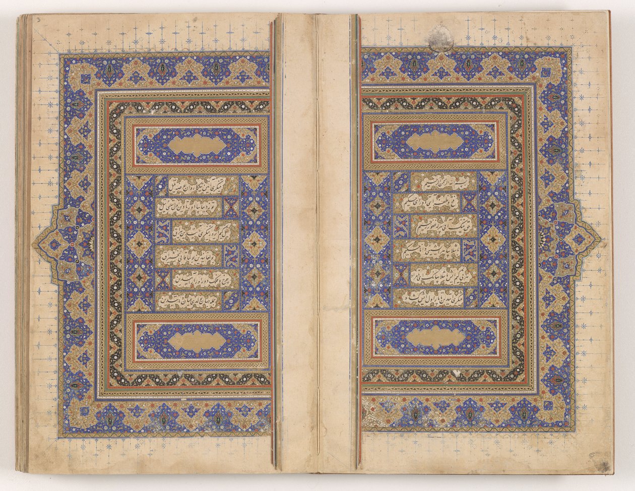Makhzan al-asrar的双页 作者 波斯学校