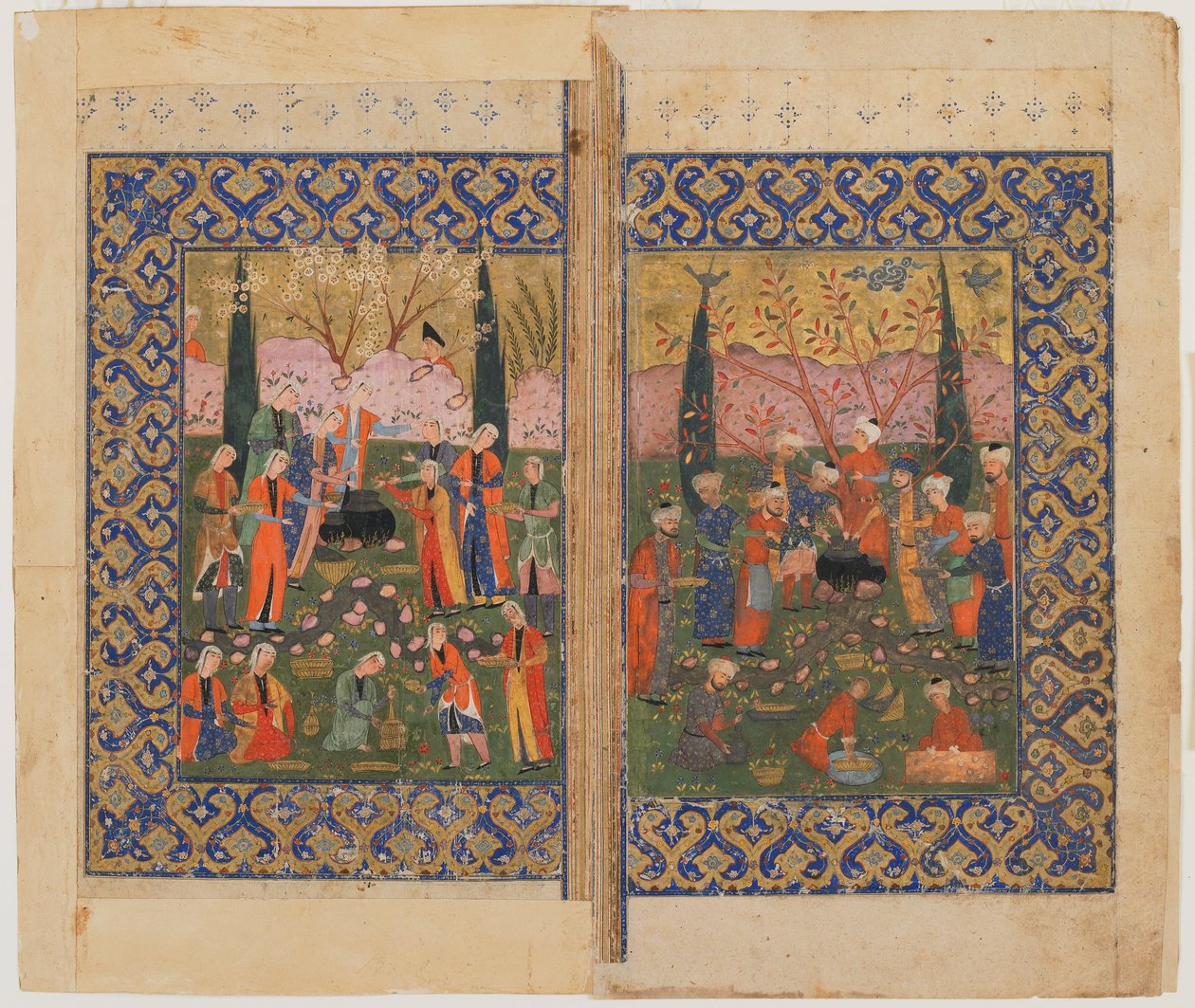 来自不明文本的Folio;译文：Sulayman Enthroned，Shiraz，Iran，c.1560-70 作者 波斯学校