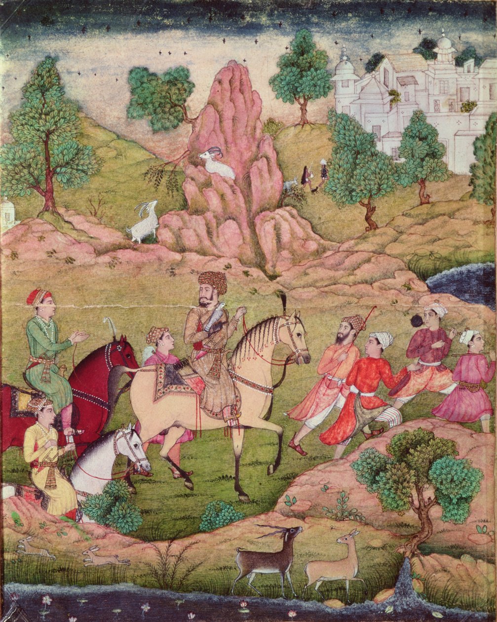 与猎鹰，萨法维王朝狩猎（1502-1736） 作者 波斯学校