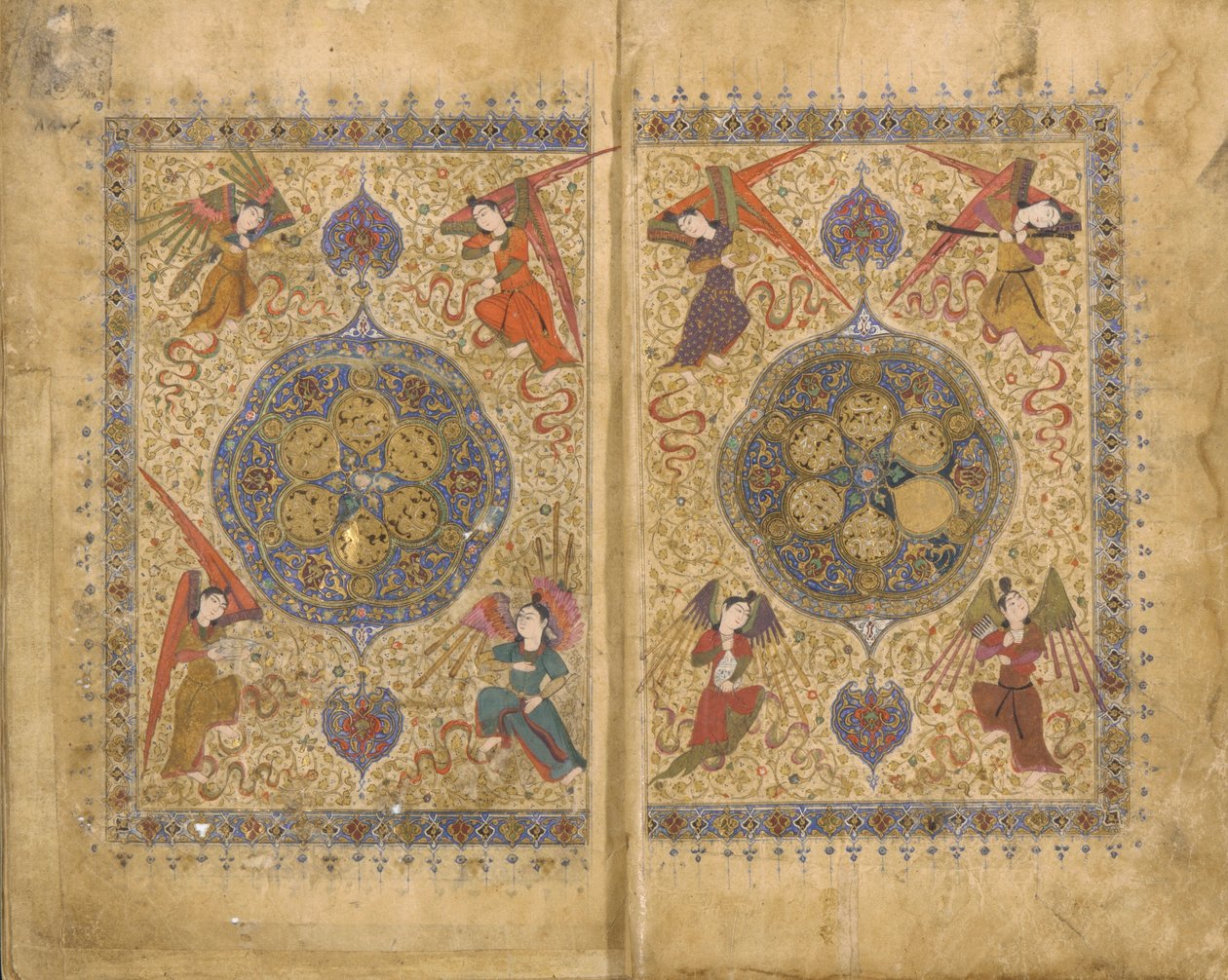 Khamsa（五重奏）由Khwaju Kirmani，伊朗设拉子，帖木儿时期，1437-38（不透明的水彩，墨水和金在纸上） 作者 波斯学校