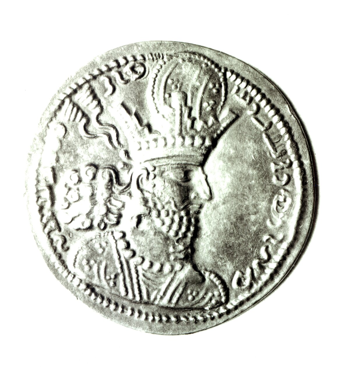 硬币的正面描绘了Shapur II（310-79），Sassanian（银色）的轮廓（反向参见162414） 作者 波斯学校