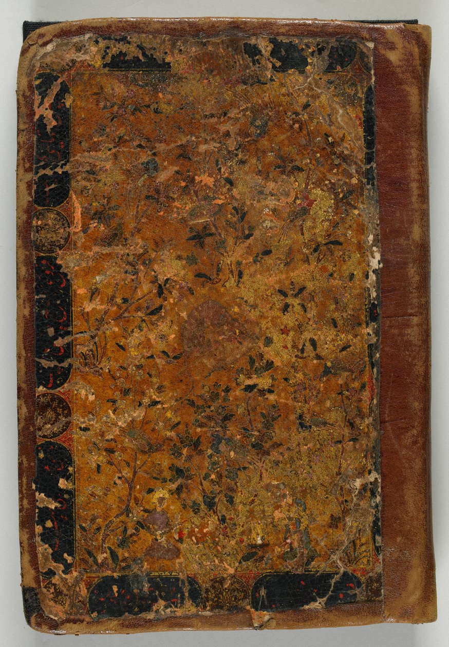 来自S1986.44.1的原始装订，可能是伊朗大不里士，萨法维时期，1549-50（不透明的水彩和漆） 作者 波斯学校