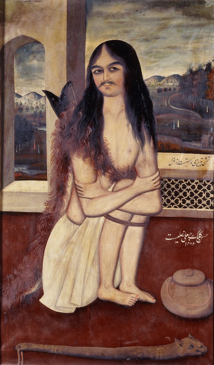 苦难者Shamsi Tabrizi的肖像，约1840-1年 作者 波斯学校