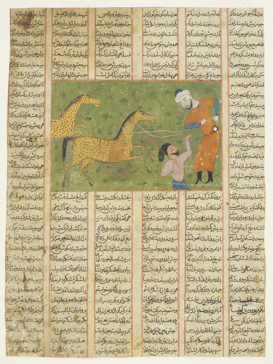 鲁斯塔姆（Rustam）骑着他的马Rakhsh 作者 波斯学校