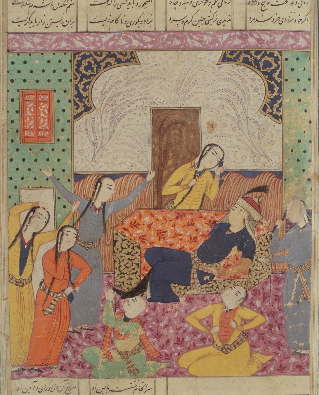 法鲁德的哀悼，来自Shahnama（国王之书）的插图由Abul-Qasim Manur Firdawsi（c.934-c.1020）1619 作者 波斯学校