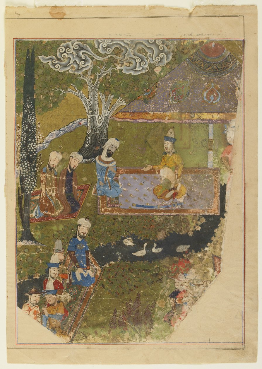 帖木儿（Timur）于1436年在巴尔赫（Balkh）登基之际授与观众 作者 波斯学校