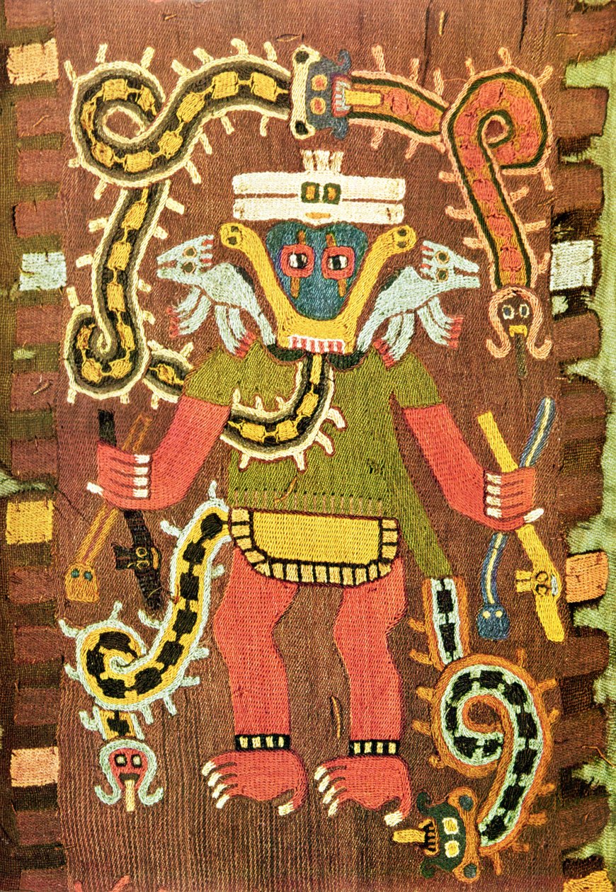 刺绣神话人物，Paracas Necropolis Style 作者 秘鲁学校
