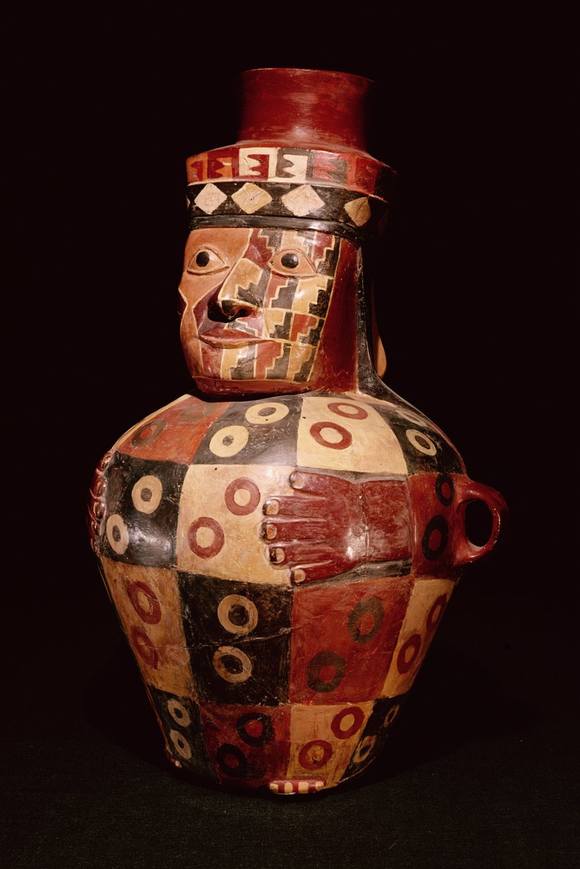Effigy jar，沿海Tiahuanaco风格，Fundo Pacheco，Rio Grande de Nazca，秘鲁（陶器） 作者 秘鲁学校