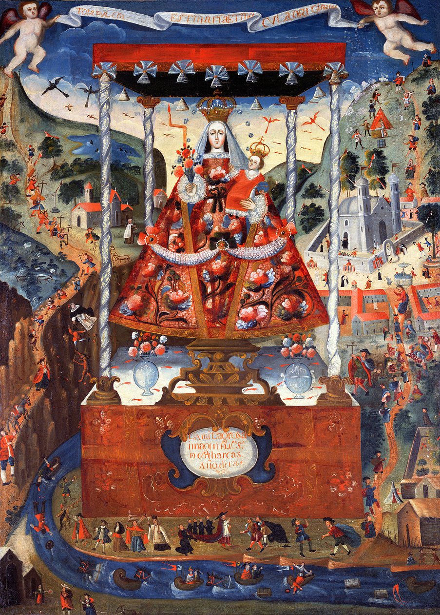 我们的Cocharcas夫人在Baldacchino，1765年 作者 秘鲁学校
